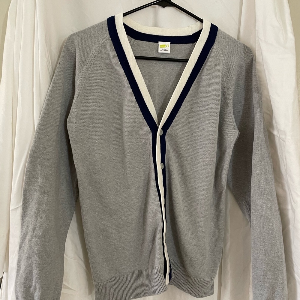 Kids Gray Cardigan sweater Sz 14 boys